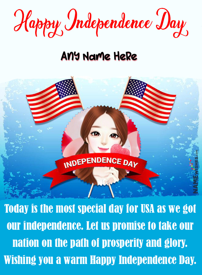 Happy US Independence Day Wishes With Name