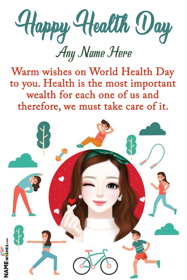 Happy World Healthy Day Wish With Name and Photo Edit