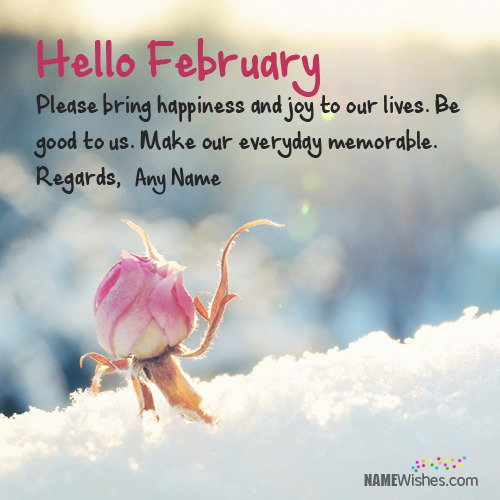 Hello February Wishes With Name