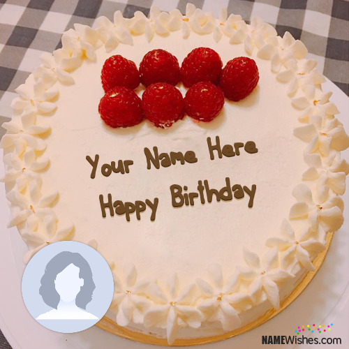 Ice Cream Strawberry Birthday Cake With Name