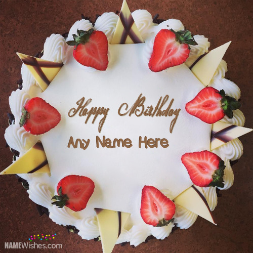 Icecream Fruity Birthday Cake With Name