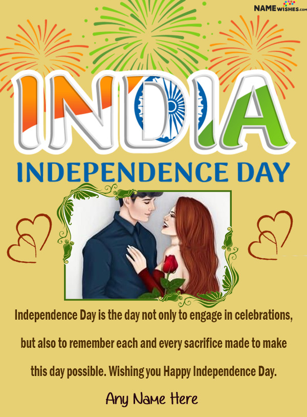 India Independence Day Wishes with Name and Photo