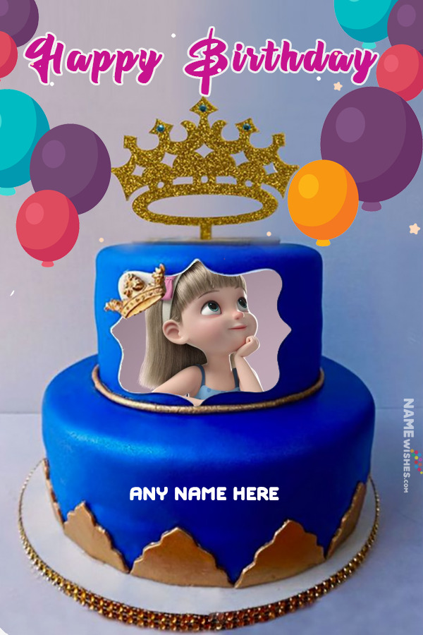 Little Prince Happy Birthday Cake With Name and Photo