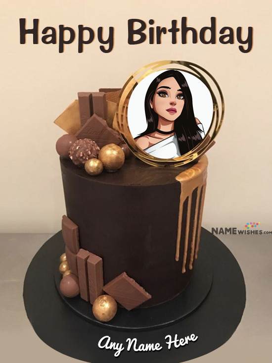 Amazing Happy Birthday Cake With Name And Photo Frame Edit