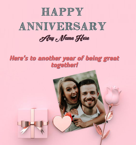 Lovely Anniversary wish For Spouse with Name and Photo