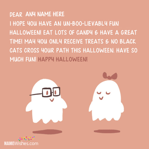 Lovely Halloween Wishes With Name Editing Option