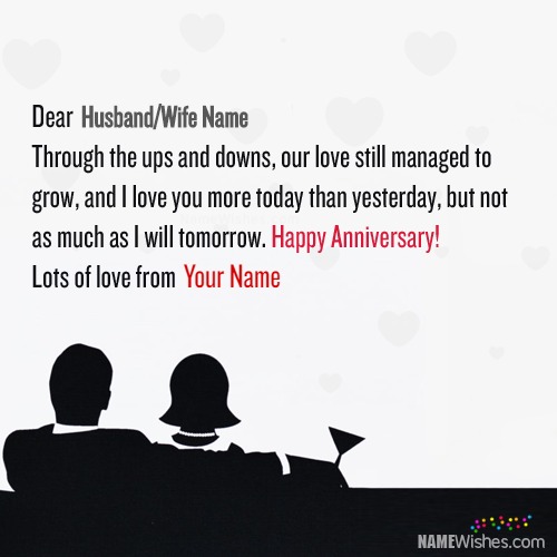 Marriage Anniversary Wishes With Name