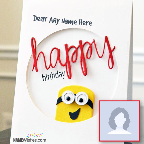 Minion Birthday Wish Card With Name