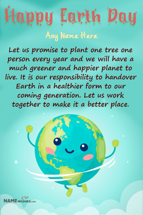 Mother Earth Day Illustration Wishes With Name Edit Online