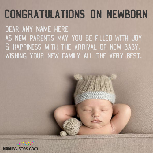 New Born Baby Greetings With Name