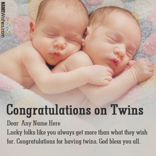 New Born Twins Congratulations Wishes With Name