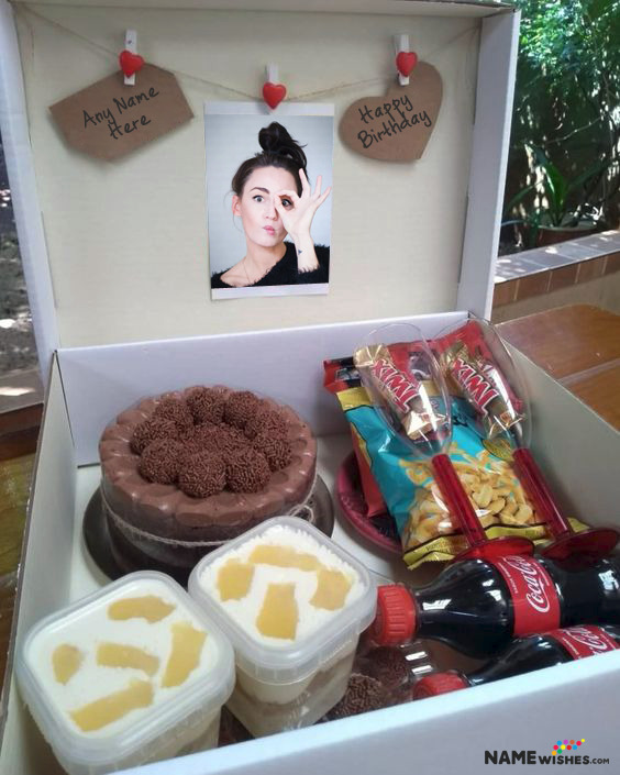 Personalized Birthday Gift - Snacks Box With Name Photo