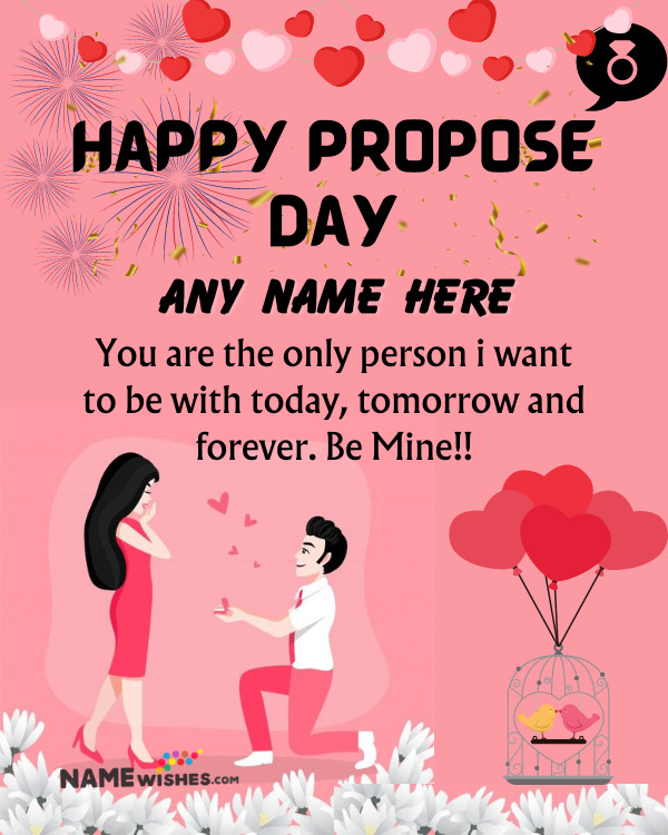 Personalized Propose Day Greetings with Your Loved One's Name