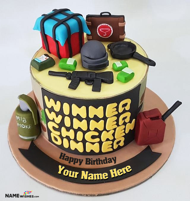 PUBG Birthday Cake With Name For Game Lovers