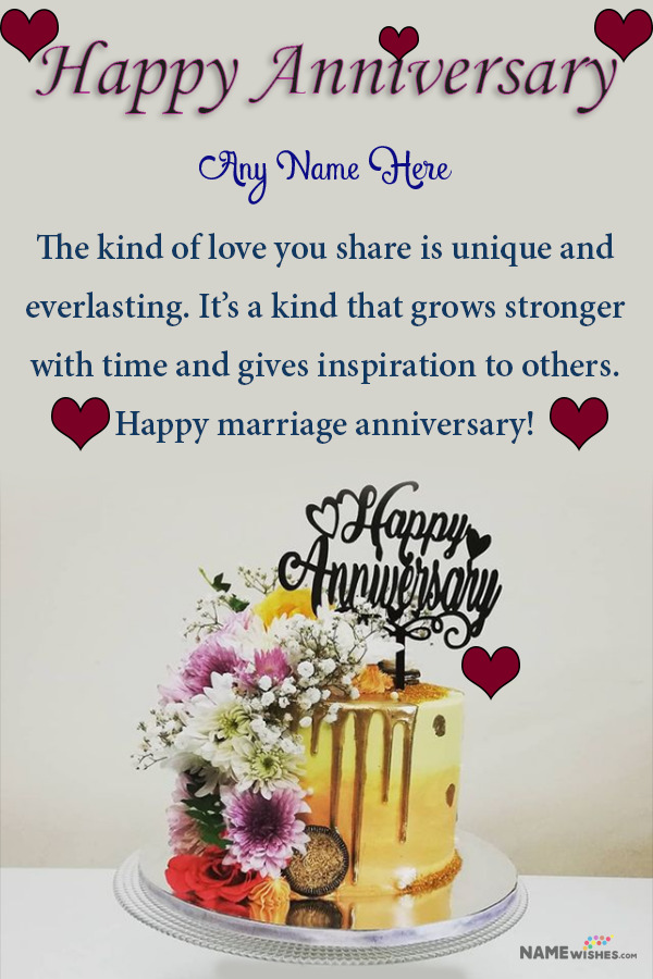 Happy Anniversary Cake with Photo Edit Free