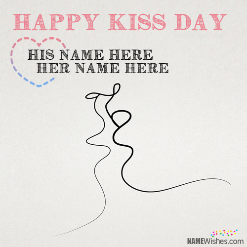 Romantic Kiss Day Wishes With Couple Names