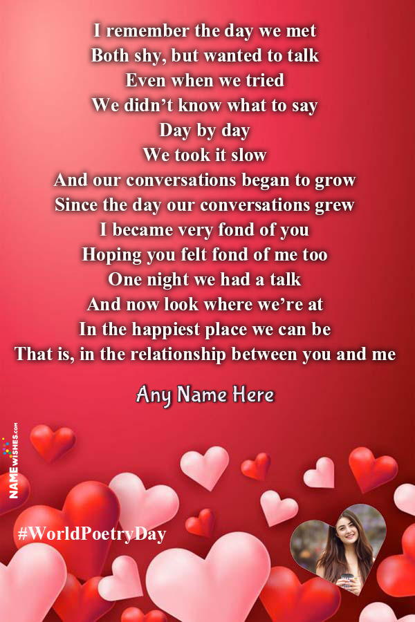Romantic Poetry For Lovers With Name and Pic Edit