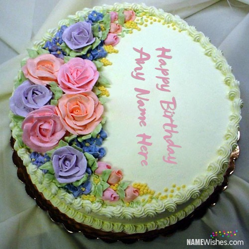 Beautiful Roses Birthday Cake With Name Editing Online