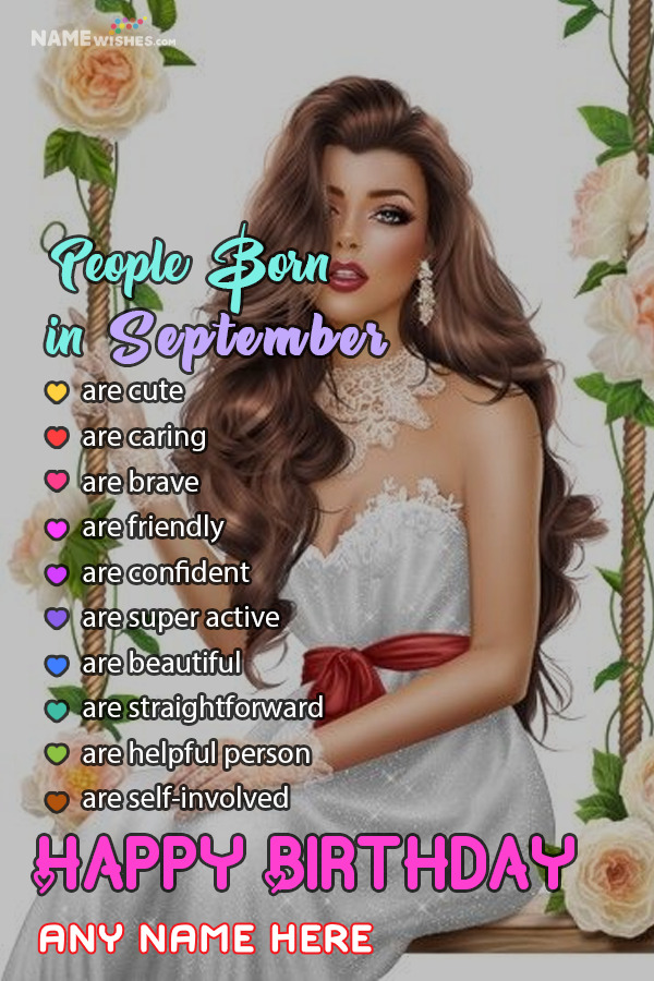 September Birthday Wish With Name and Photo Edit