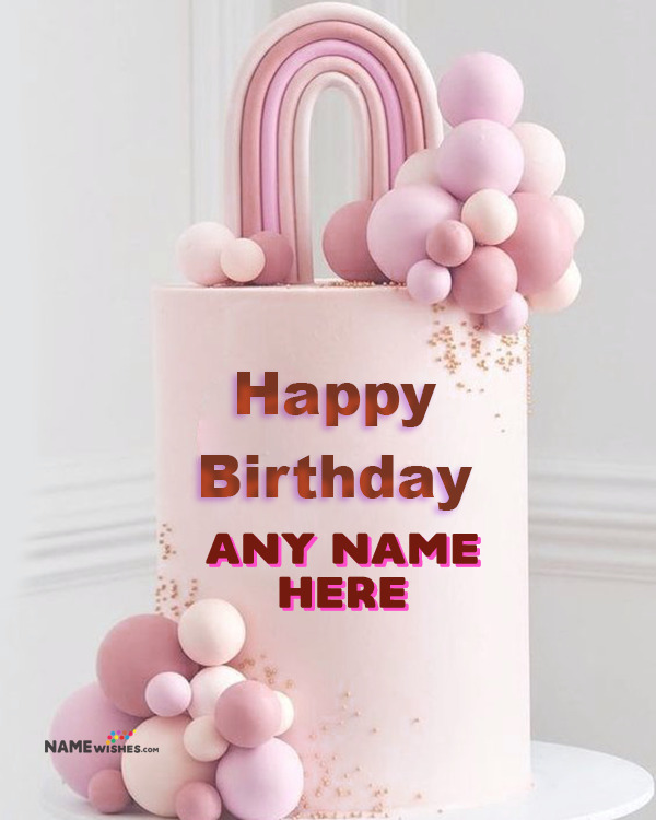 Soft Pastel Happy Birthday Rainbow Cake Online