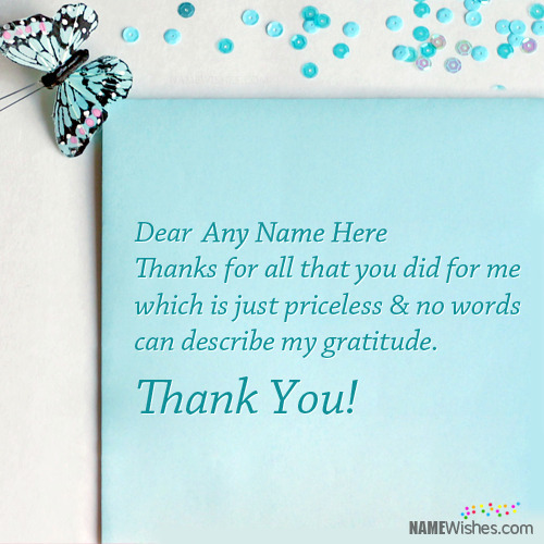 Thankyou Card Digital Message With Name Edit Free Online