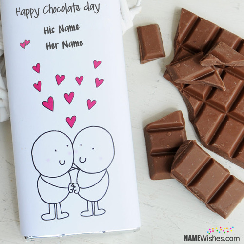 Unique Chocolate Day Wishes With Couple Names