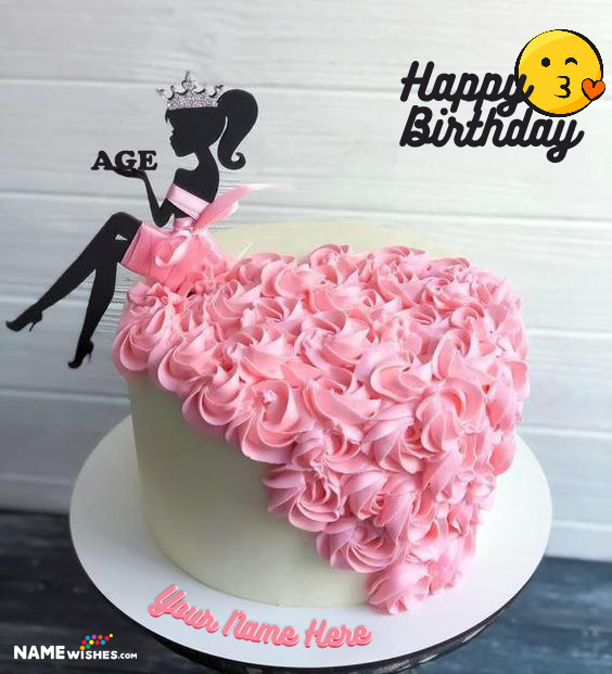 Unique Girly Birthday Cake With Name For Girls Only