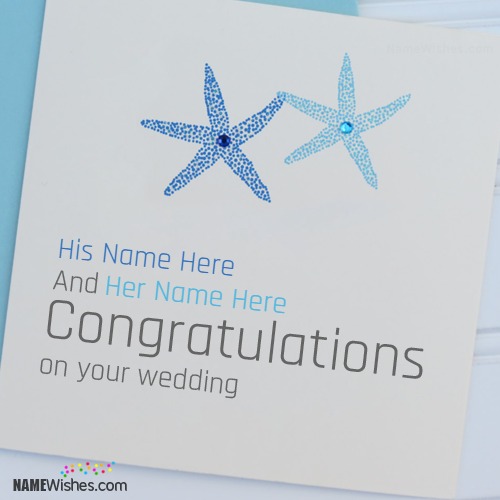 Wedding Wish Card For Couple With Names