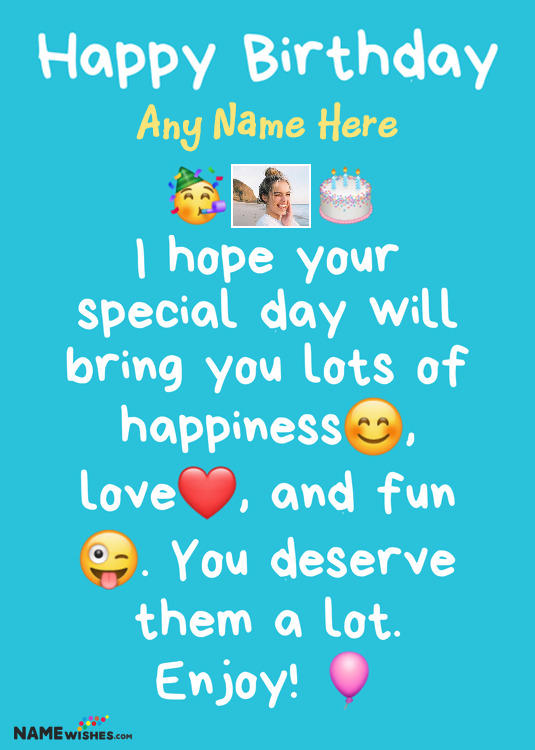 Whatsapp Status Birthday Wishes With Name and Photo For Friends