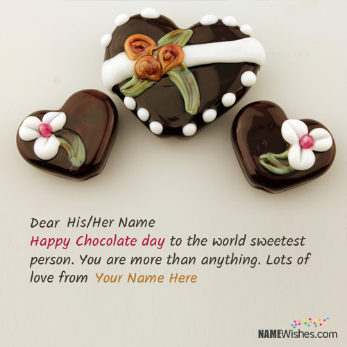 Write Couple Names on Chocolate Day Wishes