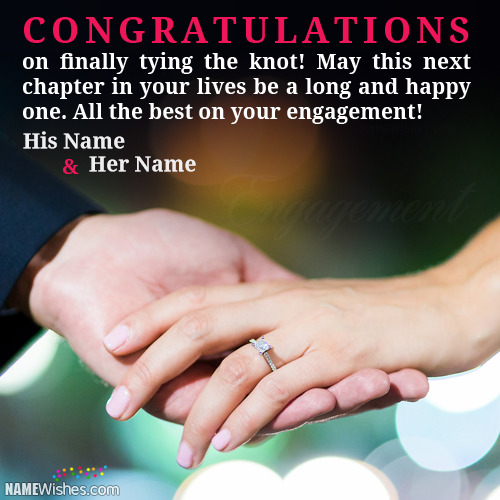 Write Couple Names On Engagement Wishes