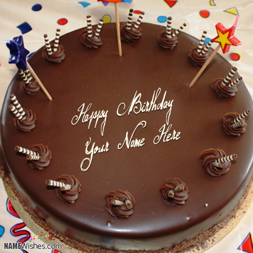Write Name On Chocolate Birthday Cake