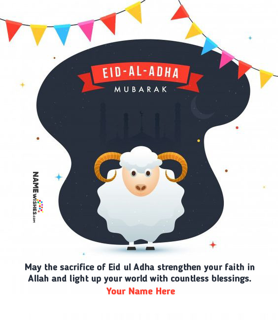 Write Name on Eid Ul Adha Wish With Beautiful Prayer
