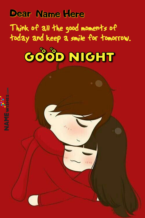 Write Name on Good Night Wishes With Nice Quote