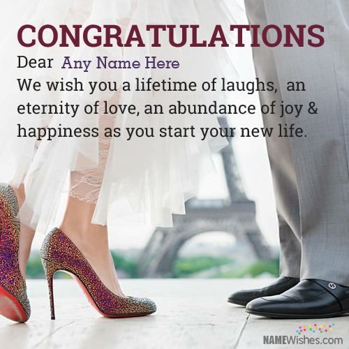Unique Wedding Wish With Couple Name