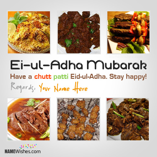 Write Your Name on Eid al Adha Wishes With Prayers