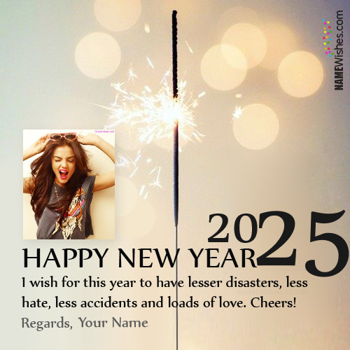 Write Your Name On Happy New Year Wish With Photo