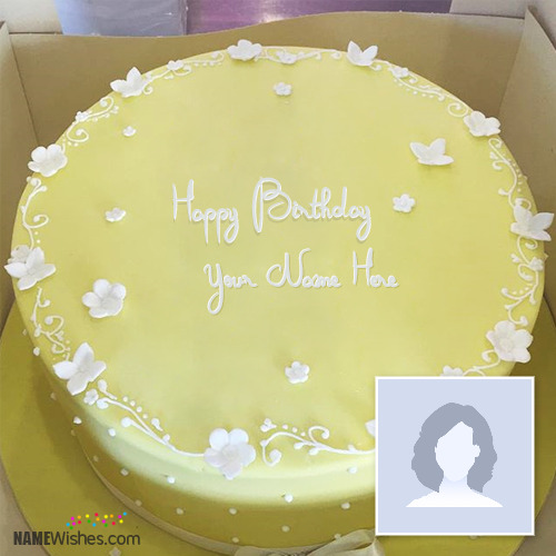 Yellow Ice Cream Birthday Cake