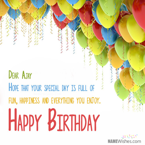 Happy Birthday Ajay Cakes And Wishes