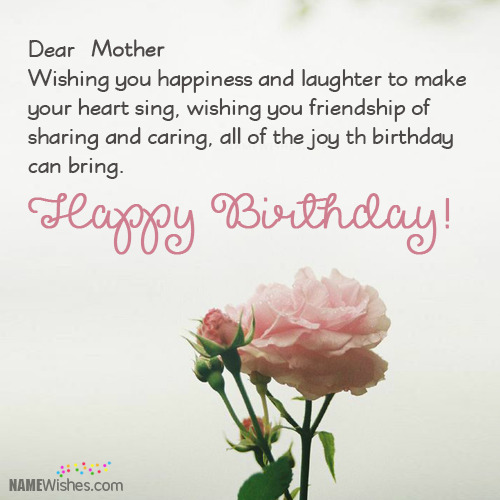 Mother Happy Birthday Greetings With Name