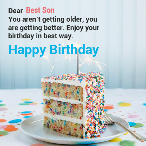 Best Son Getting Older Birthday Wish With Name and Photo