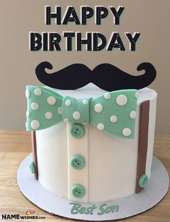 Best Son Cool Happy Birthday Cake For Dad With Name - Men Cake