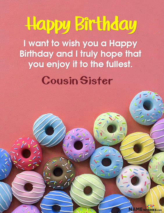 Unique Birthday Cakes And Wishes For Cousin Sister Free Download Online