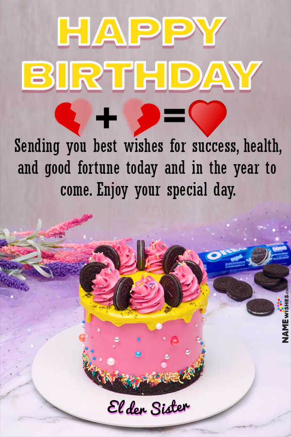 Unique Birthday Cakes And Wishes For Elder Sister Free Download Online